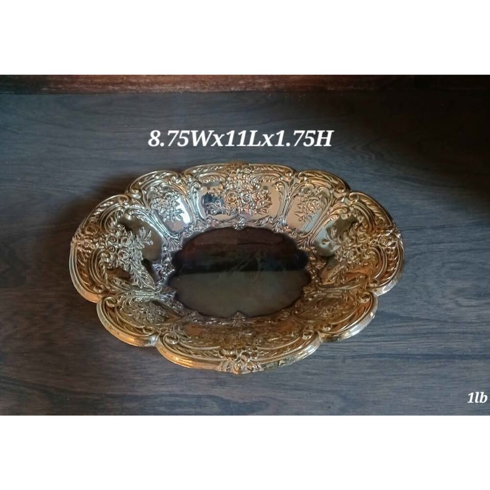 Vintage Golden 49er Series 24k gold electroplate ornate bowl